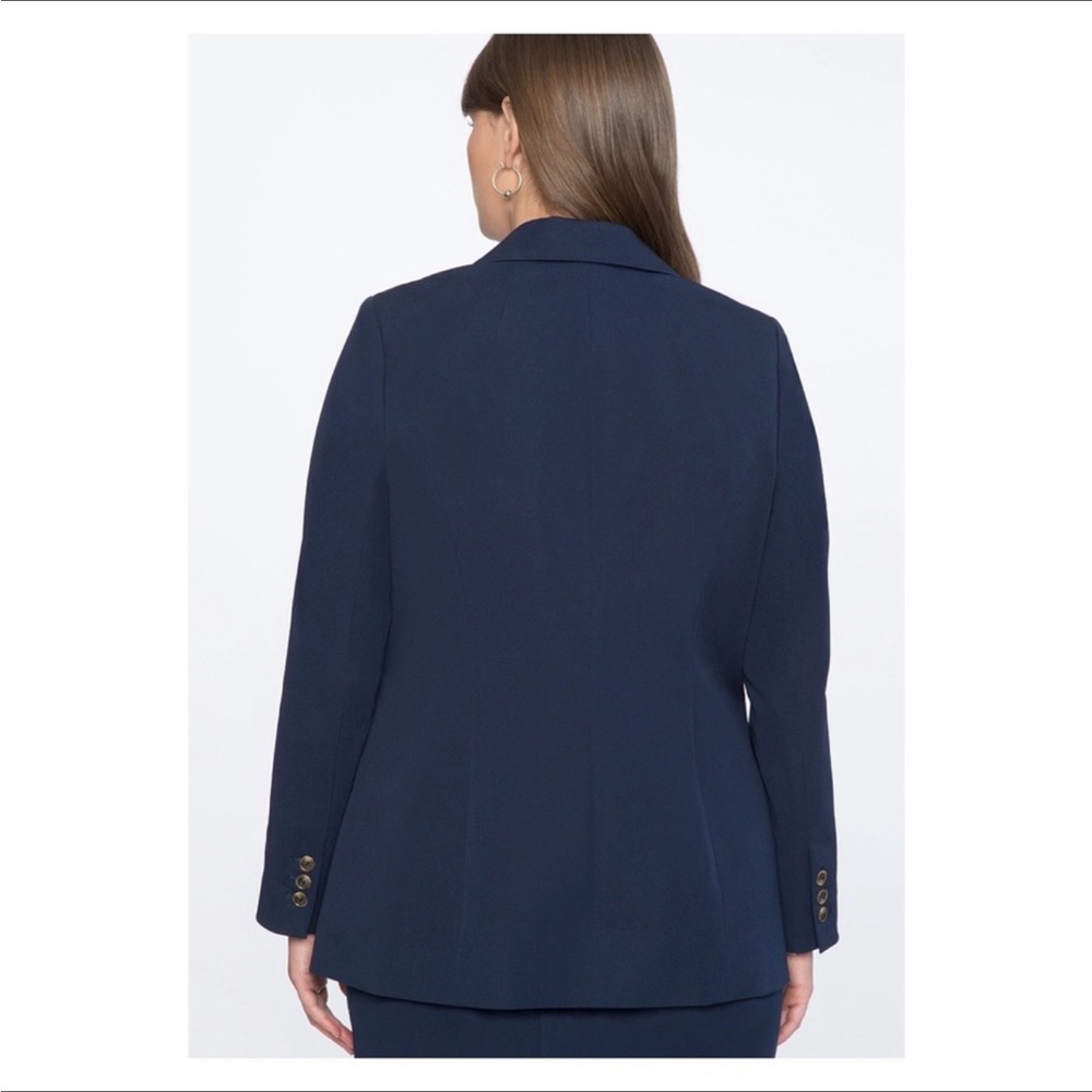 Eloquii Premiere Blue One Button Career Blazer Jacket Size 14 - Picture 2 of 15
